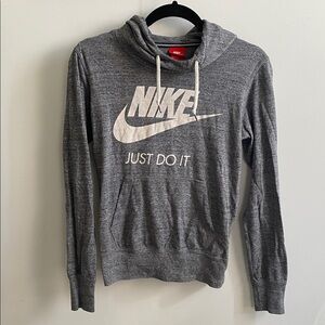 NIKE Heathered Gray Gym Vintage Sportswear Lightweight Pullover Hoodie Size S